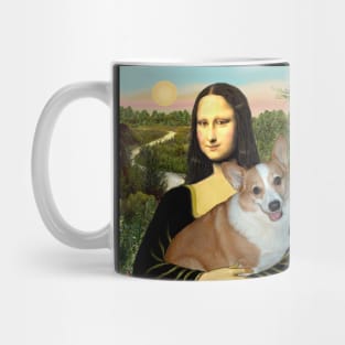 Mona Lisa and her Pembroke Welsh Corgi Mug